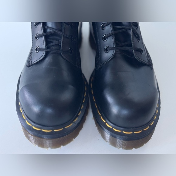 vintage 90s Dr Martens 14 eyelet steel toe platform combat boots england *flaws - Picture 5 of 16